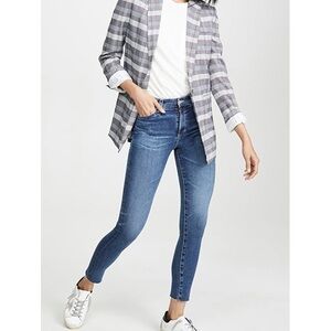 Ag Adriano Goldschmied The Farrah High Rise Skinny Crop Jeans w/ Raw Hem…